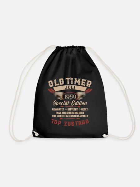 Oldtimer Juli 1959 Geboren Jahrgang Geburtstag - Turnbeutel - Schwarz