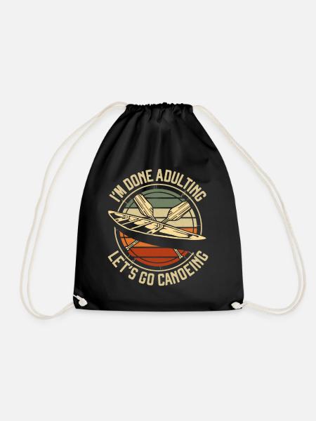 Canoë Canoë Vintage Rétro Je suis - Sac de sport léger - noir