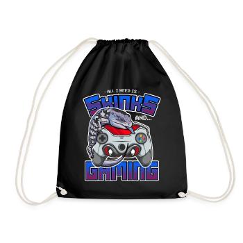 Blue Tongue Skink Lizard Propriétaire & Gaming Retro Game - Sac de sport léger - noir - Devant