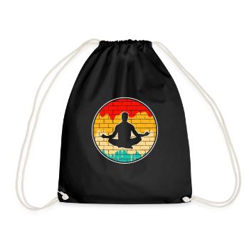 Yoga Méditation Rétro - Sac de sport léger - noir - Devant