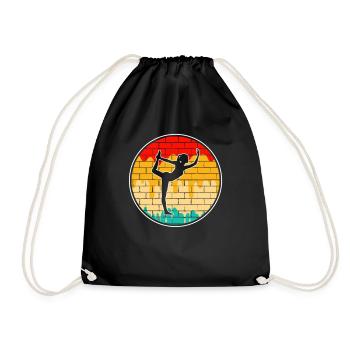 Yoga Méditation Rétro - Sac de sport léger - noir - Devant