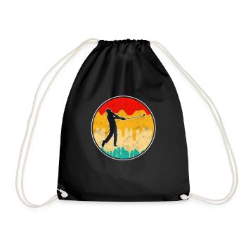 Golf Retro - Turnbeutel - Schwarz - Vorne