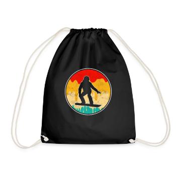 Snowboard rétro - Sac de sport léger - noir - Devant
