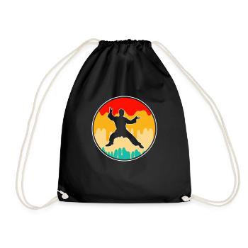 Karate Retro - Turnbeutel - Schwarz - Vorne