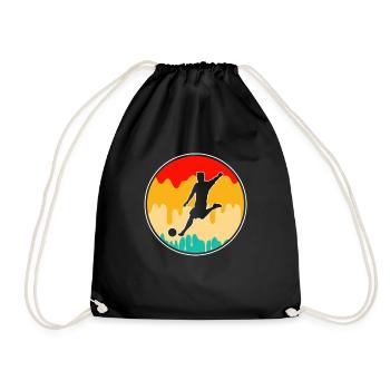 Fußball Fußballer Retro - Turnbeutel - Schwarz - Vorne