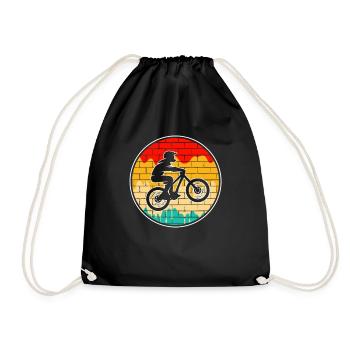 Mountainbike Retro Logo - Turnbeutel - Schwarz - Vorne