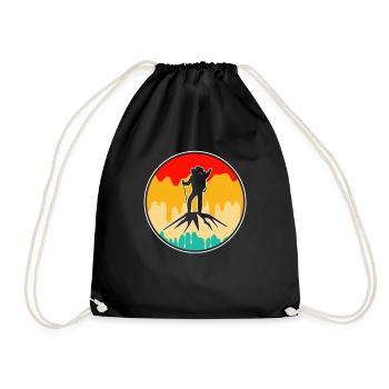 Bergsteigen Retro - Turnbeutel - Schwarz - Vorne