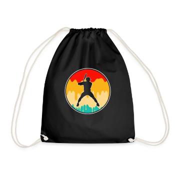 Baseball Retro - Turnbeutel - Schwarz - Vorne
