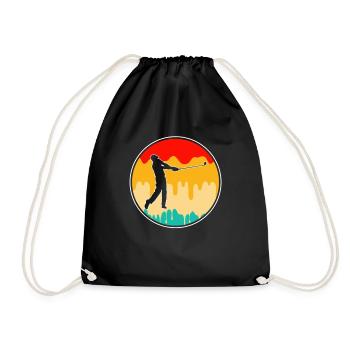 Golf Retro - Turnbeutel - Schwarz - Vorne