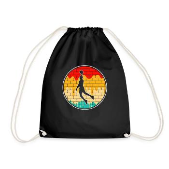 Basketball Retro - Turnbeutel - Schwarz - Vorne