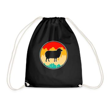 Schaf Retro - Turnbeutel - Schwarz - Vorne