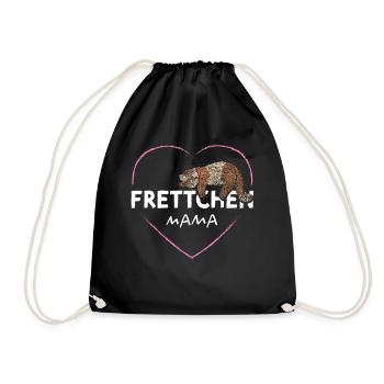 Frettchen Fischoffer Mama Muttertag - Turnbeutel - Schwarz - Vorne