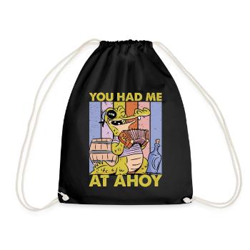 You Had Me At Ahoy - Pirate - Niedlicher Alligator - Turnbeutel - Schwarz - Vorne