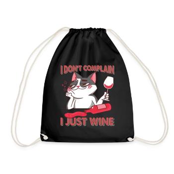 Je ne me plains pas, je ne fais que du vin - Chat - Flirt - Sac de sport léger - noir - Devant