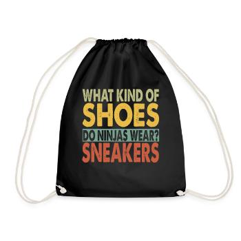 What Kind Of Shoes Do Ninjas Wear? - Papa-Witze - Turnbeutel - Schwarz - Vorne