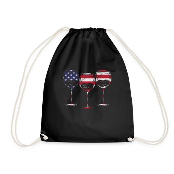 4th Of July Party Patriotic Day 4th Of July Wine - Turnbeutel - Schwarz - Vorne