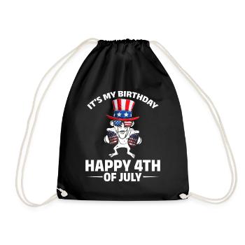 4th Of July Party It's My Birthday Happy 4th Of - Turnbeutel - Schwarz - Vorne