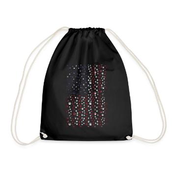 Dog Paws US Flag 4th Of July Party Patriotic Day - Drawstring Bag - black - Front