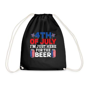 4th Of July I'm Just Here For The Beer Patriotic - Turnbeutel - Schwarz - Vorne