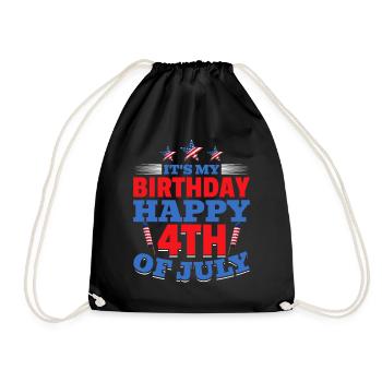 It's My Birthday Happy 4th Of July - Turnbeutel - Schwarz - Vorne