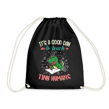 Good Day To Teach Tiny Humans Elementary Teacher - Drawstring Bag - black - Front