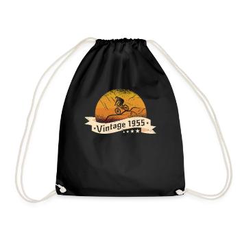 MTB-Bike Mountainbike born in 1955 Birthday - Drawstring Bag - black - Front