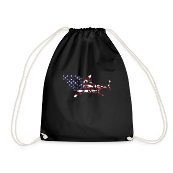 Great White Shark 4th Of July US Flag 4th Of July - Turnbeutel - Schwarz - Vorne