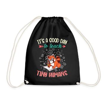 Good Day To Teach Tiny Humans Elementary Teacher - Drawstring Bag - black - Front