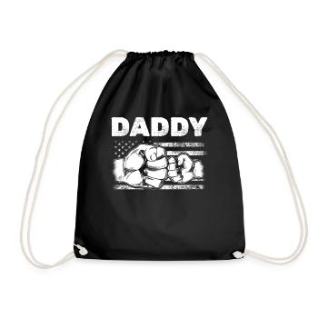 Patriotic Daddy DRAPEAU AMÉRICAIN Papa & Fils Fist Bump - Sac de sport léger - noir - Devant