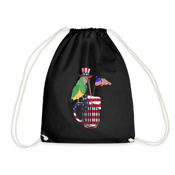 Drôle de fête patriotique Perroquet 4 juillet - Sac de sport léger - noir - Devant