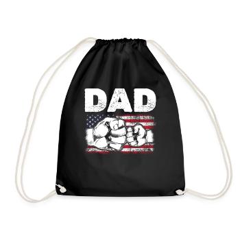Drapeau américain Papa & Fils Fist Bump Patriotic Dad 4ème De - Sac de sport léger - noir - Devant