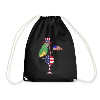 Parrot Patriotic Day Parrot 4th of July Party - Turnbeutel - Schwarz - Vorne