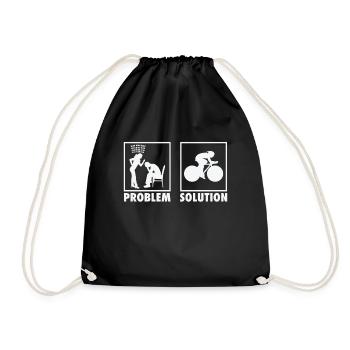 Cycling Cyclist Statement Problem Solution. - Drawstring Bag - black - Front
