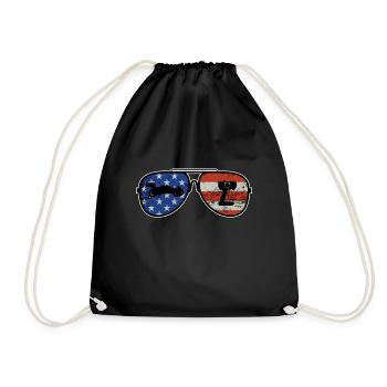 RC Buggy American Flag Sunglasses Model Car - Drawstring Bag - black - Front