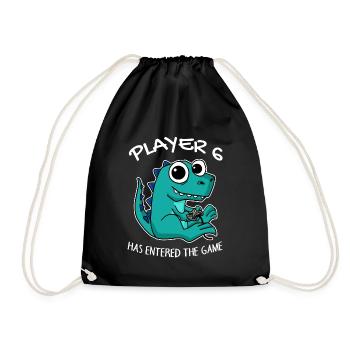 Player 6 has entered the game Baby - Drawstring Bag - black - Front