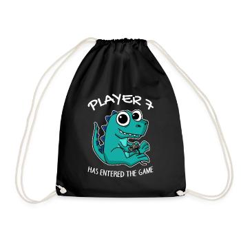 Player 7 has entered the game Baby - Drawstring Bag - black - Front