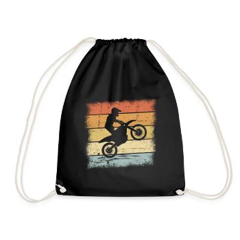 Motorcross Retro - Drawstring Bag - black - Front