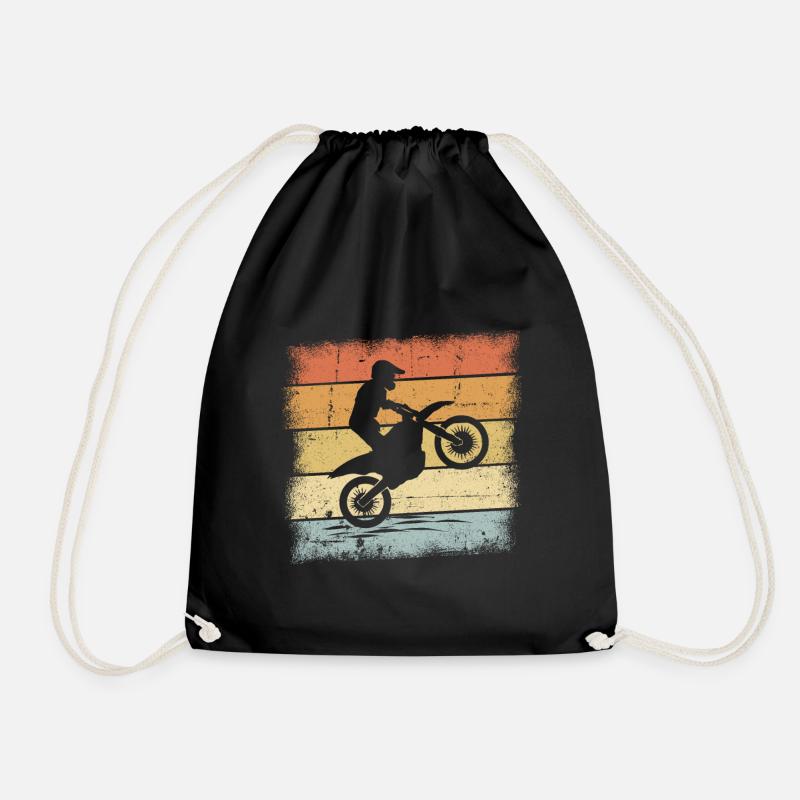 Motorcross Retro - Turnbeutel - Schwarz