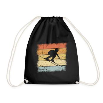 Ski Vintage Retro Design - Turnbeutel - Schwarz - Vorne