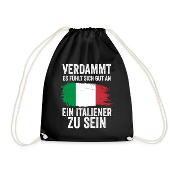Italia Italien Italiener Italienisches - Turnbeutel - Schwarz - Vorne