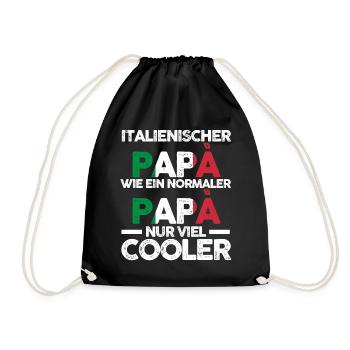 Italienischer Papa Italia Vater Italiener Italien - Turnbeutel - Schwarz - Vorne