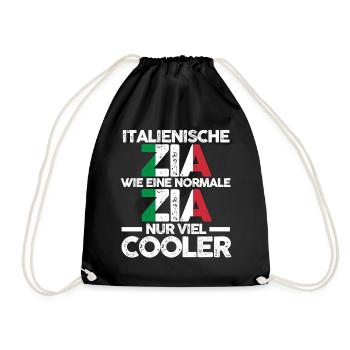 Italia Zia Italienerin Tante Italien - Turnbeutel - Schwarz - Vorne