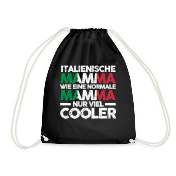 Italienerin Italienische Mamma Italien Mutter Mama - Turnbeutel - Schwarz - Vorne