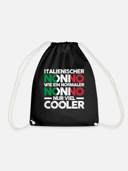 Italia Nonno Italienischer Opa Italiener Italien - Turnbeutel - Schwarz