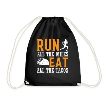Run All The Miles Eat All The Tacos - Marathon Run - Sac de sport léger - noir - Devant