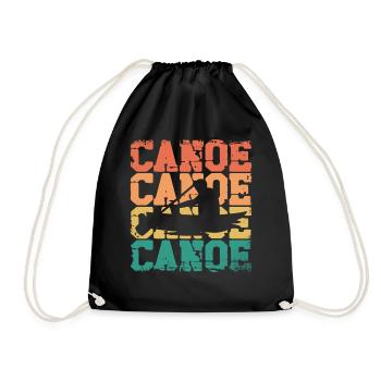Canoe Canoeing Retro Vintage Canoe - Turnbeutel - Schwarz - Vorne