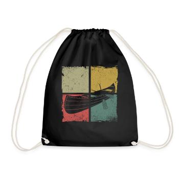 Canoe Canoeing Retro Vintage - Turnbeutel - Schwarz - Vorne