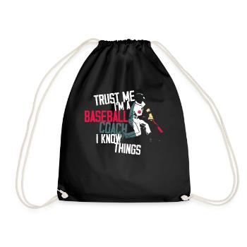 Baseball Fan Coach Vintage Batter - Drawstring Bag - black - Front