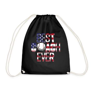 Baseball Fan Coach Vintage - Turnbeutel - Schwarz - Vorne