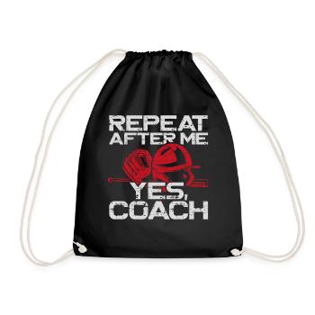 Baseball Fan Coach Vintage Repeat - Drawstring Bag - black - Front